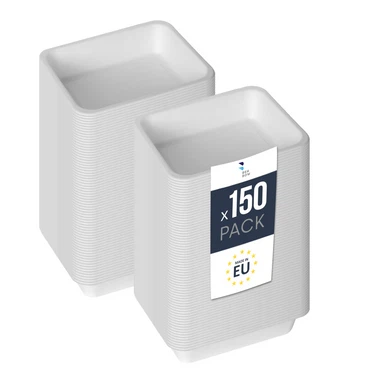 Benbow Nachhaltiger Einwegbehälter Siegelschale aus Zuckerrohr, 1900 ml – Robust, Biologisch Abbaubar und Perfekt für Heiße Speisen Versiegelung