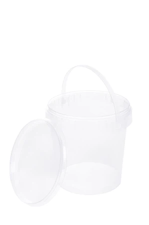 Eimer mit Deckel 30 20 10 5 3 1 0,5 L Transparent Lebensmittelecht