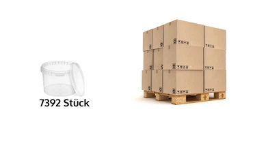 Eimer mit Deckel 30 20 10 5 3 1 0,5 L Transparent Lebensmittelecht