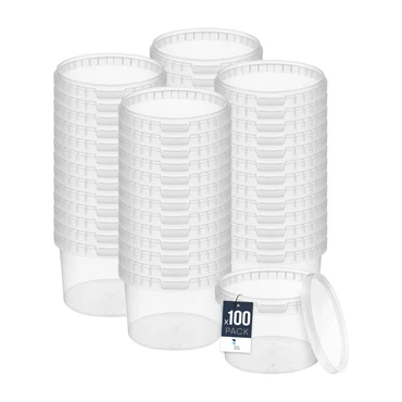 Eimer mit Deckel 30 20 10 5 3 1 0,5 L Transparent Lebensmittelecht