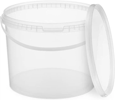 Eimer mit Deckel 30 20 10 5 3 1 0,5 L Transparent Lebensmittelecht