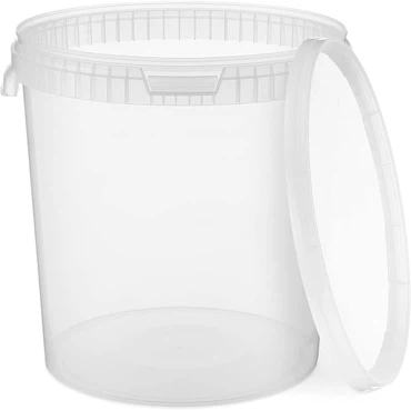 Eimer mit Deckel 30 20 10 5 3 1 0,5 L Transparent Lebensmittelecht