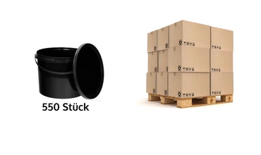 Eimer mit Deckel 30 20 10 5 3 1 0,5 L Schwarz Lebensmittelecht Eimer