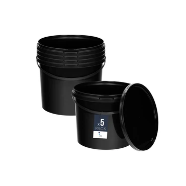 Eimer mit Deckel 30 20 10 5 3 1 0,5 L Schwarz Lebensmittelecht Eimer