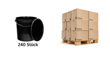 Eimer mit Deckel 30 20 10 5 3 1 0,5 L Schwarz Lebensmittelecht Eimer