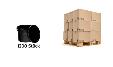 Eimer mit Deckel 30 20 10 5 3 1 0,5 L Schwarz Lebensmittelecht Eimer