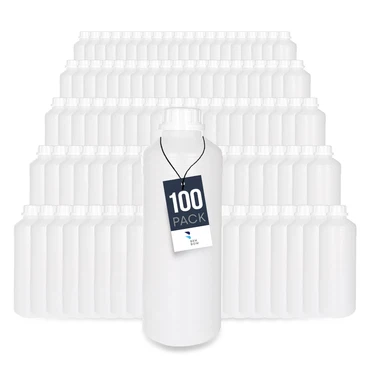 Plastikflasche 0,25 0,5 1 Liter leere kunststoff Flasche mit Deckel HDPE 59302, Fassungsvermögen: 1000ml, Stückzahl: 100 Stück