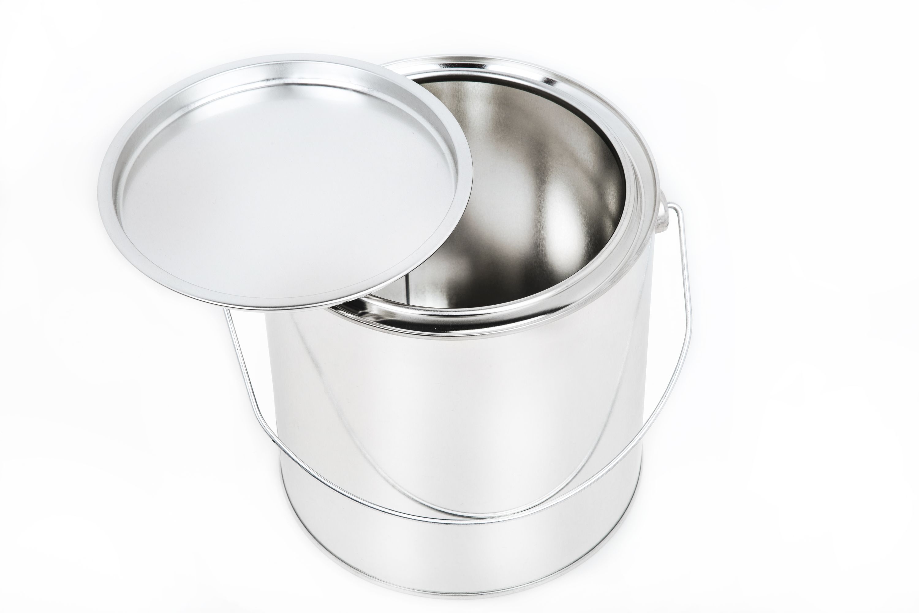 Prázdný plechový plechový kbelík Prázdný plechový plechový kbelík