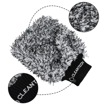 CLEANTECH CO Mikrofaserhandschuh für die Autowäsche und Autopflege Alufelgen 26x20 cm Autowaschhandschuh Microfaserhandschuh Microfiberhandschuh