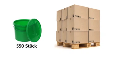 Eimer mit Deckel 30 20 10 1 0,5 L Grün Lebensmittelecht Eimer, Größe: 10L, Farbe: Grün, Anzahl: Palette