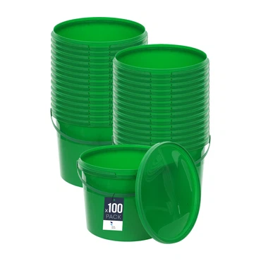 Eimer mit Deckel 30 20 10 1 0,5 L Grün Lebensmittelecht Eimer