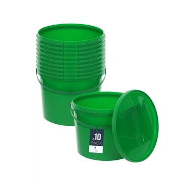 Eimer mit Deckel 30 20 10 1 0,5 L Grün Lebensmittelecht Eimer