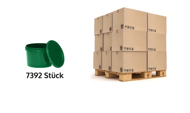 Eimer mit Deckel 30 20 10 1 0,5 L Grün Lebensmittelecht Eimer, Größe: 0.5L, Farbe: Grün, Anzahl: Palette