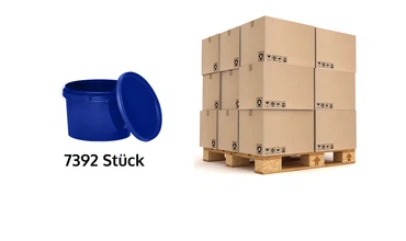 Eimer mit Deckel 30 20 10 1 0,5 L Blau Lebensmittelecht Eimer