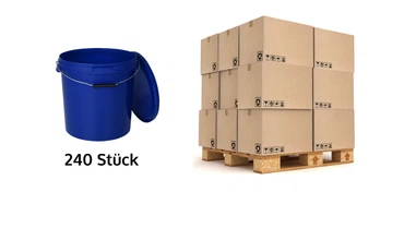 Eimer mit Deckel 30 20 10 1 0,5 L Blau Lebensmittelecht Eimer