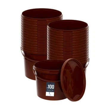 Eimer mit Deckel 30 20 10 L Braun Lebensmittelecht Eimer