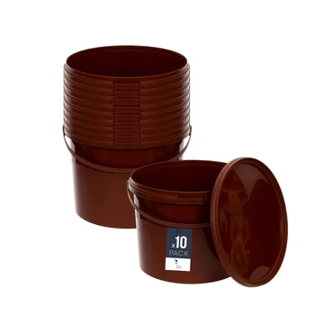 Eimer mit Deckel 30 20 10 L Braun Lebensmittelecht Eimer