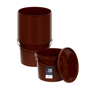 Eimer mit Deckel 30 20 10 L Braun Lebensmittelecht Eimer