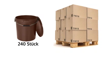 Eimer mit Deckel 30 20 10 L Braun Lebensmittelecht Eimer