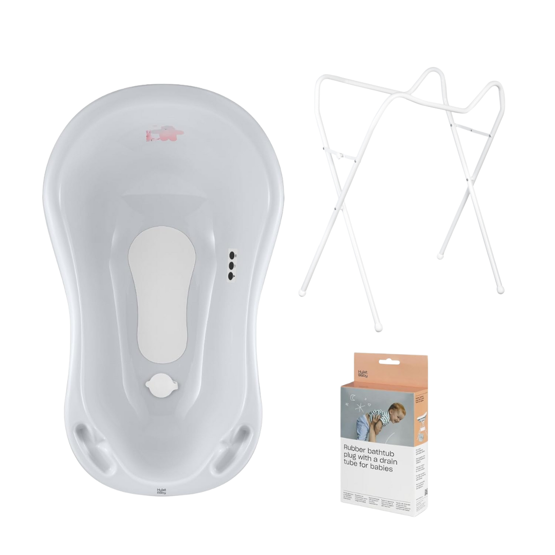 Baby Badewanne Set mit / ohne Gestell und Badewannensitz - für Neugeborene und Babys | Baby