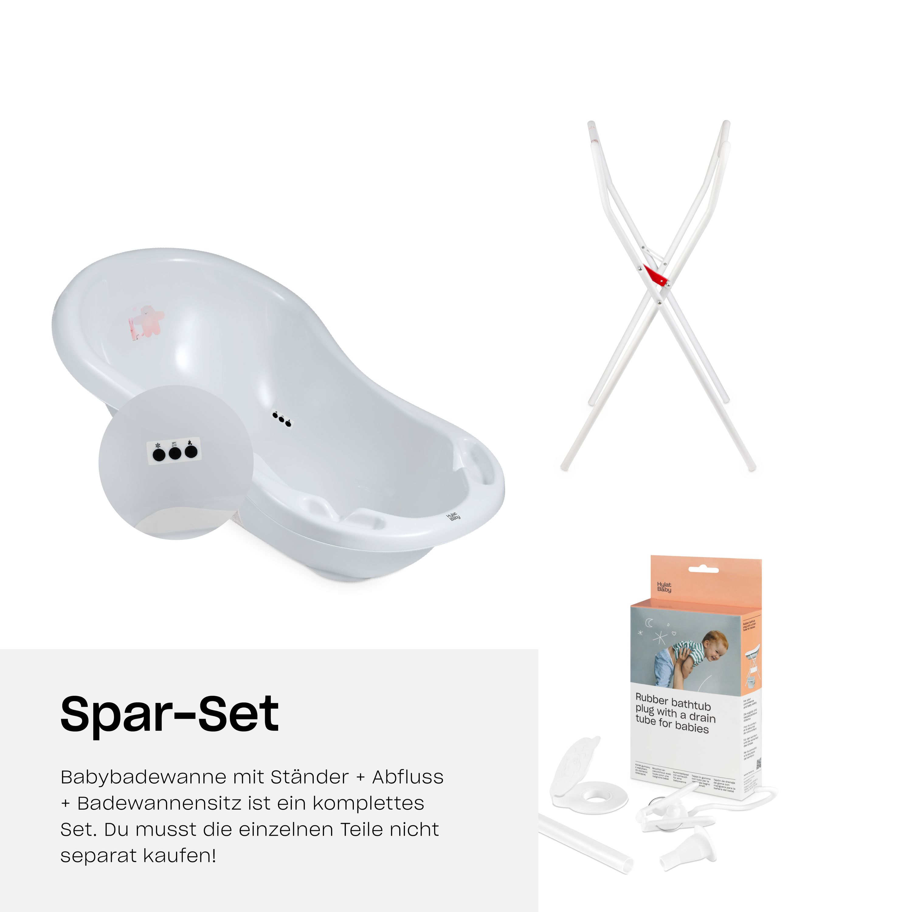 Hylat Baby Praktische babykuip met stop - TÜV Rheinland gecertificeerd - stabiel en comfortabel, ideaal voor veilig baden in de eerste 12 maanden - Lite-collectie - kleur: paars, motief: Yeti
