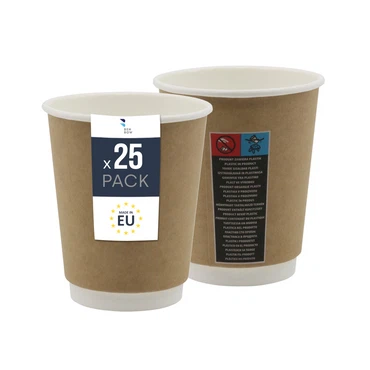 Benbow Thermobecher aus Papier – Recycelbar 250/300/400-ml-Einweg-Pappbecher für Heißgetränke wie Kaffee, Tee und Glühwein