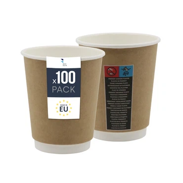 Benbow Thermobecher aus Papier – Recycelbar 250/300/400-ml-Einweg-Pappbecher für Heißgetränke wie Kaffee, Tee und Glühwein