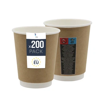 Benbow Thermobecher aus Papier – Recycelbar 250/300/400-ml-Einweg-Pappbecher für Heißgetränke wie Kaffee, Tee und Glühwein