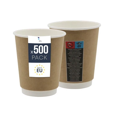 Benbow Thermobecher aus Papier – Recycelbar 250/300/400-ml-Einweg-Pappbecher für Heißgetränke wie Kaffee, Tee und Glühwein