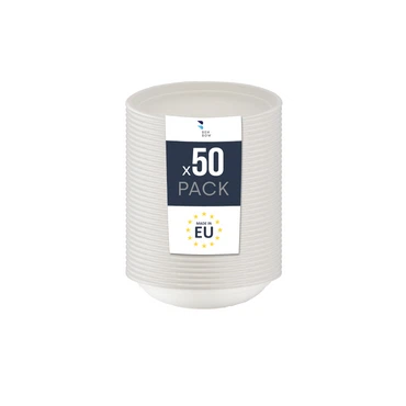 BenBow Einwegschale aus Bagasse 400ml/500ml/750ml/1000ml/1300ml, Biologisch Abbaubar, Hitzebeständig bis 95°C, Ideal für Catering und Suppen