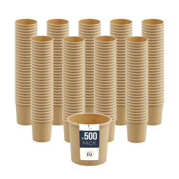 BenBow Einweg-Papierbehälter mit Deckel 350/470/500/870 ml, Schüsseln Geeignet für Heiße und Kalte Speisen, Auslaufsicher