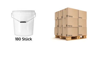 Eimer mit Deckel und Henkel weiß  lebensmittelecht, stabil, luftdicht - Plastikeimer mit Griff Bügel Lebensmitteleimer