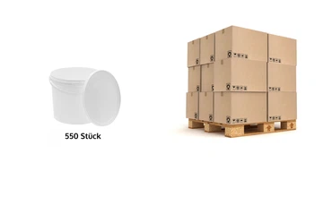 Eimer mit Deckel und Henkel weiß  lebensmittelecht, stabil, luftdicht - Plastikeimer mit Griff Bügel Lebensmitteleimer