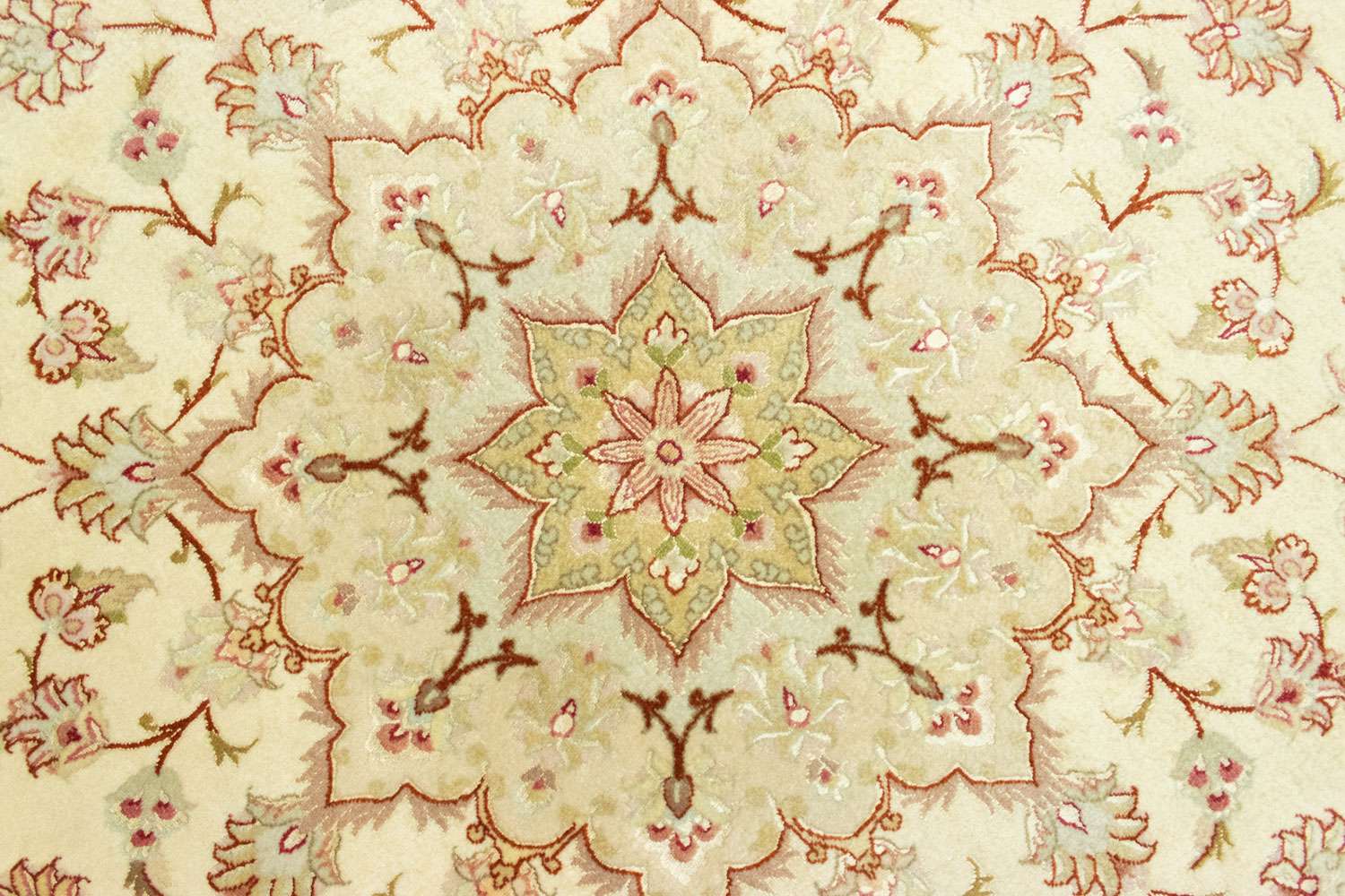 Perzisch tapijt - Tabriz - Premium rond  - 148 x 148 cm - beige