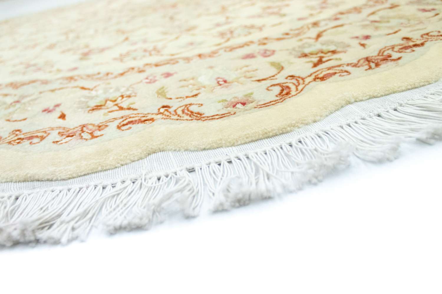Perský koberec - Tabríz - Premium kulatý  - 148 x 148 cm - béžová