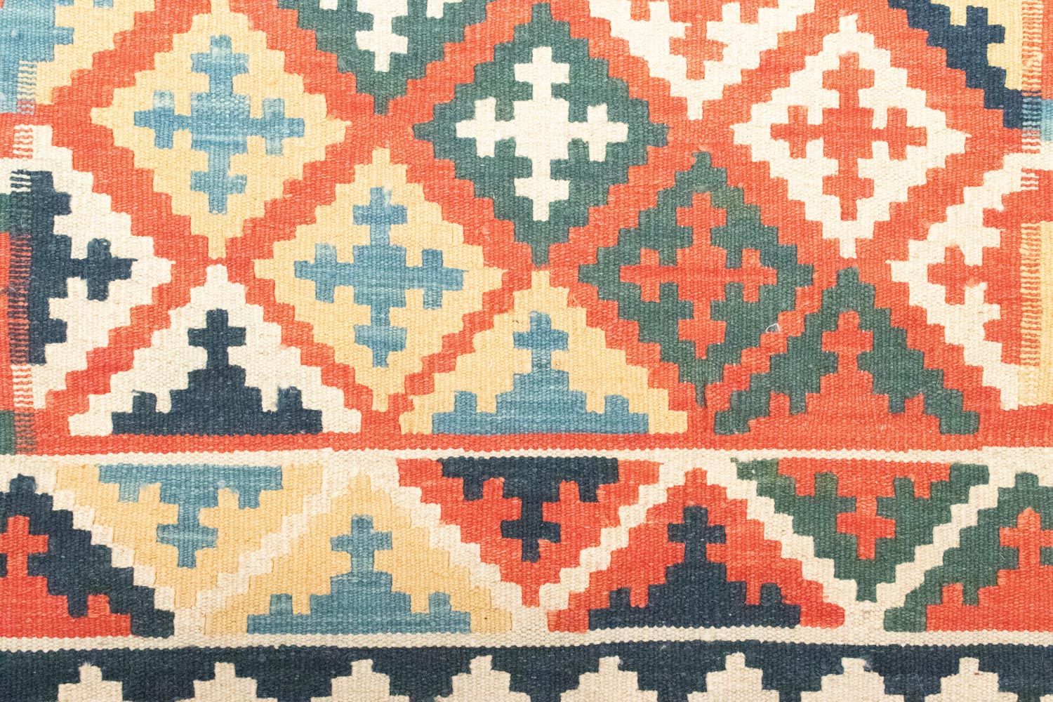 Kelimský koberec - Orientální - 144 x 110 cm - oranžová