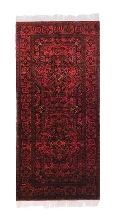 Loper Afghaans tapijt - Kunduz - 213 x 102 cm - rood