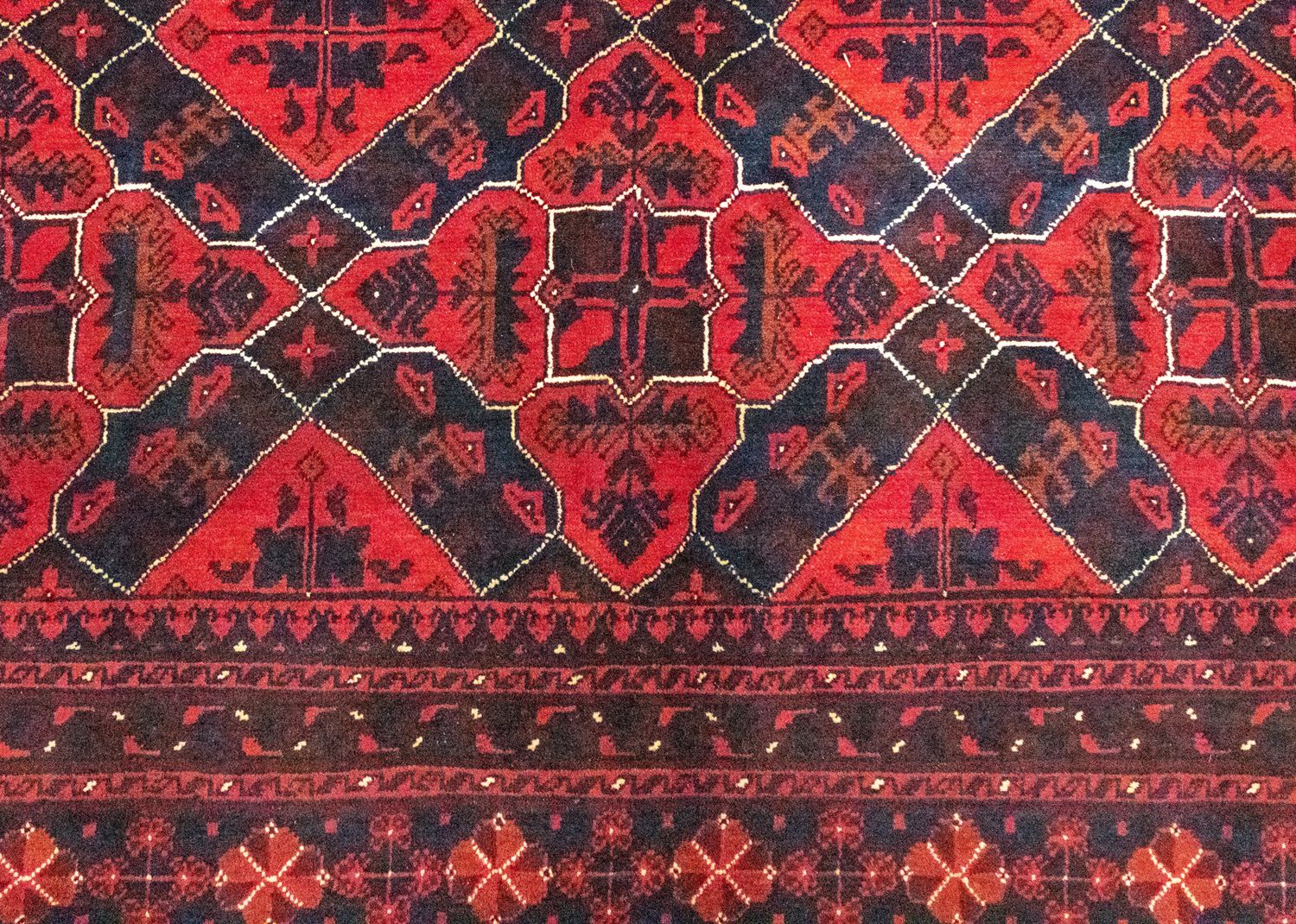 Afghánský koberec - Kunduz - 298 x 199 cm - červená