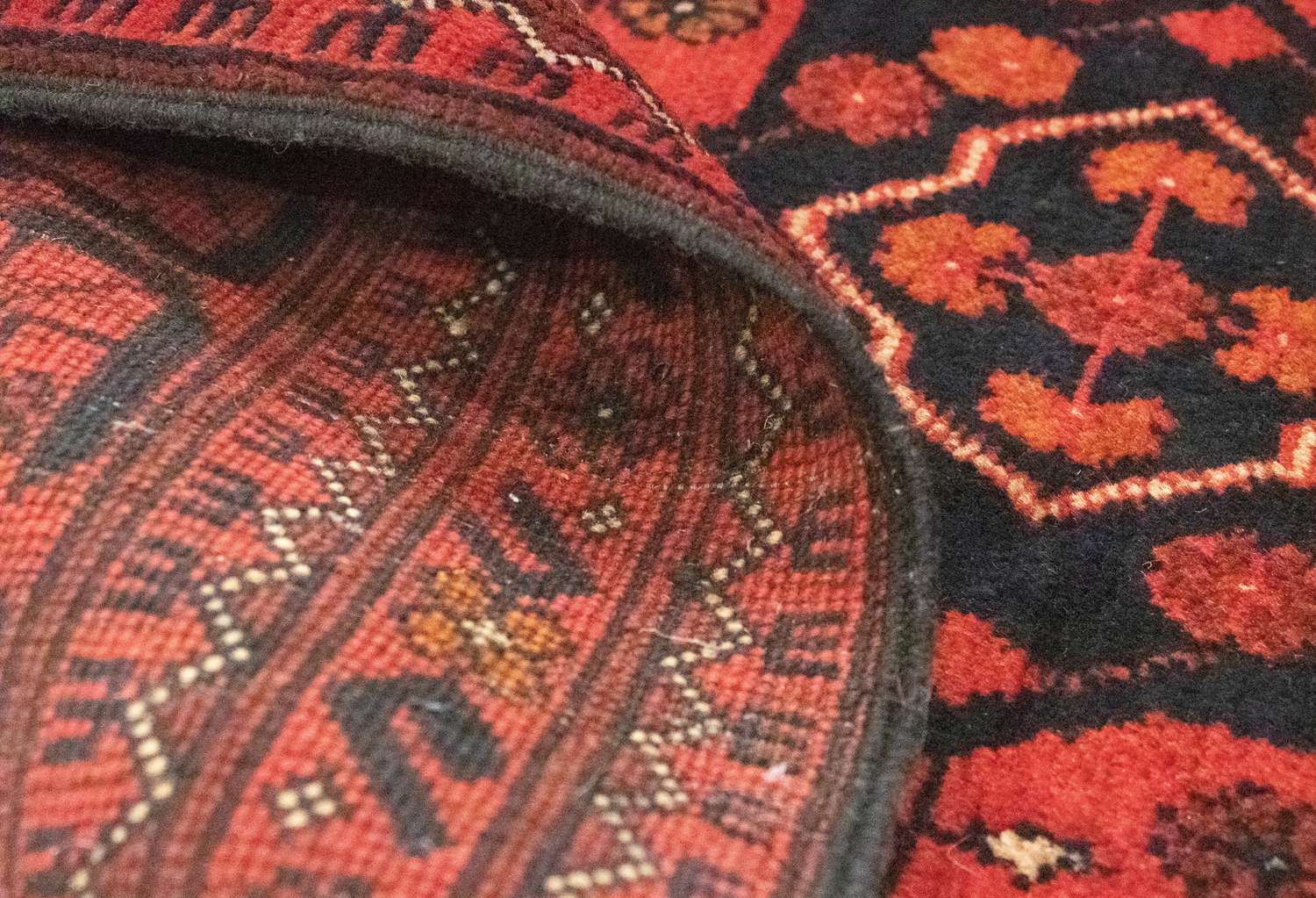 Løber Afghansk tæppe - Kunduz - 298 x 79 cm - rød