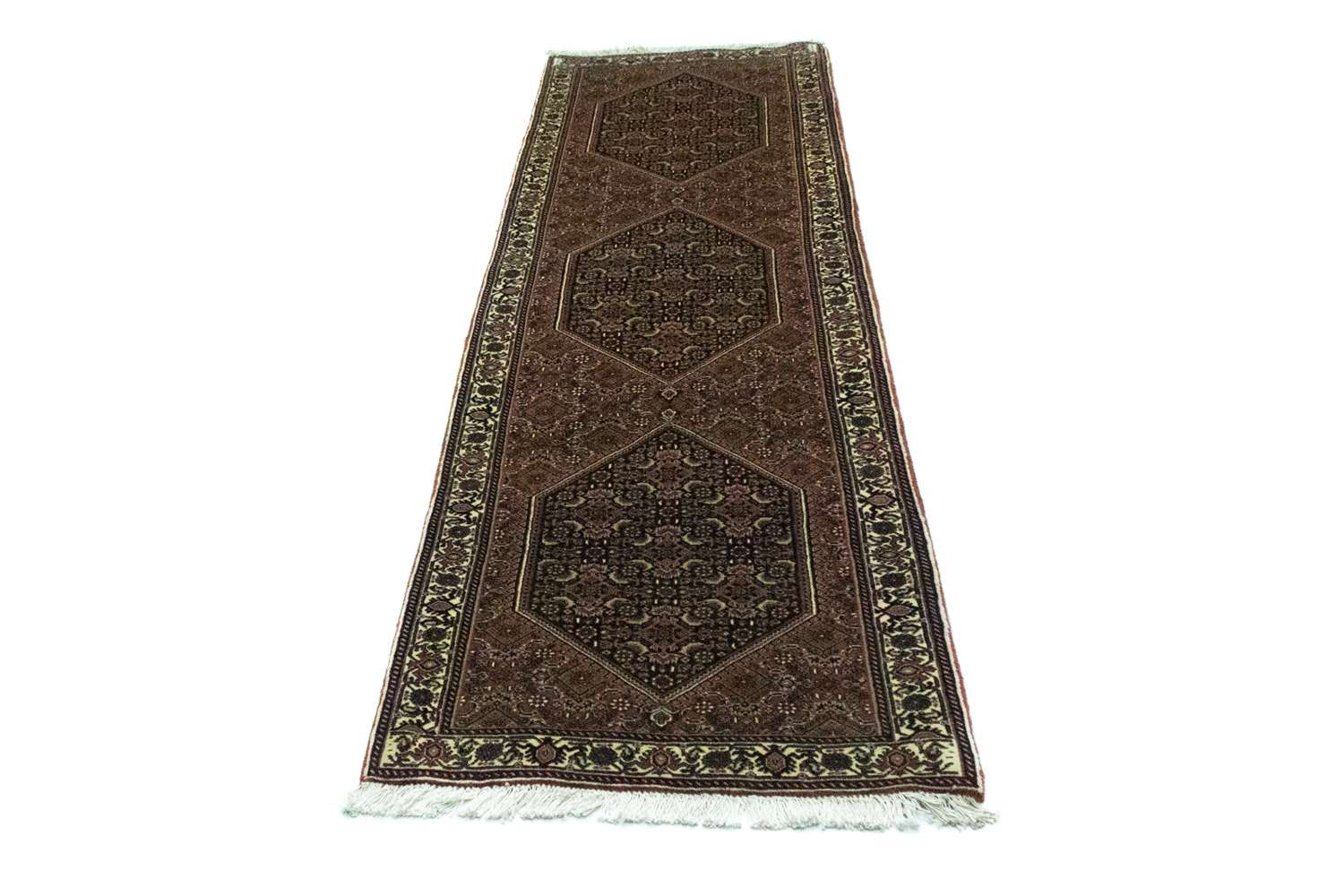 Tapis de couloir Tapis persan - Bidjar - 237 x 69 cm - marron