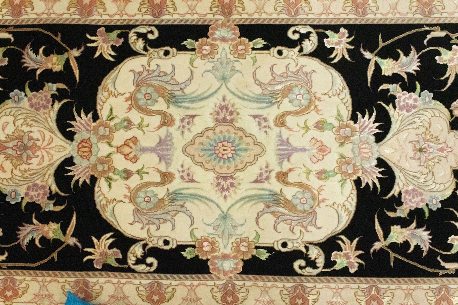 Løber Persisk tæppe - Tabriz - Royal - 191 x 72 cm - sort