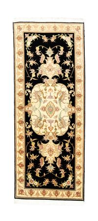 Løper Persisk teppe - Tabriz - Royal - 191 x 72 cm - svart