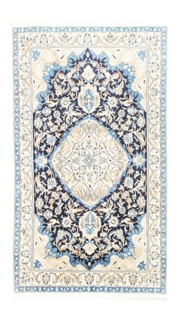 Tapis persan - Nain - 208 x 125 cm - bleu foncé