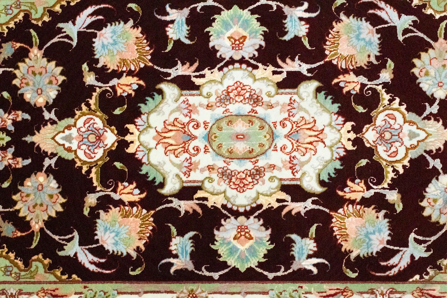 Corredor Tapete Persa - Tabriz - Royal - 227 x 76 cm - vermelho escuro