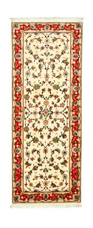 Tapis de couloir Tapis persan - Tabriz - Royal - 210 x 80 cm - beige