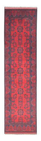 Tapis de couloir Tapis afghan - Kunduz - 289 x 77 cm - rouge