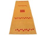 Løper Gabbeh teppe - Loribaft persisk teppe - 241 x 87 cm - sennepsgul