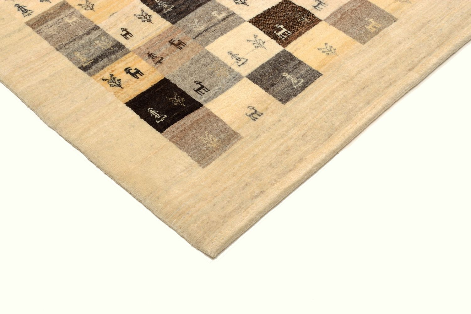 Alfombra Gabbeh - Loribaft Persa - 191 x 154 cm - marrón claro