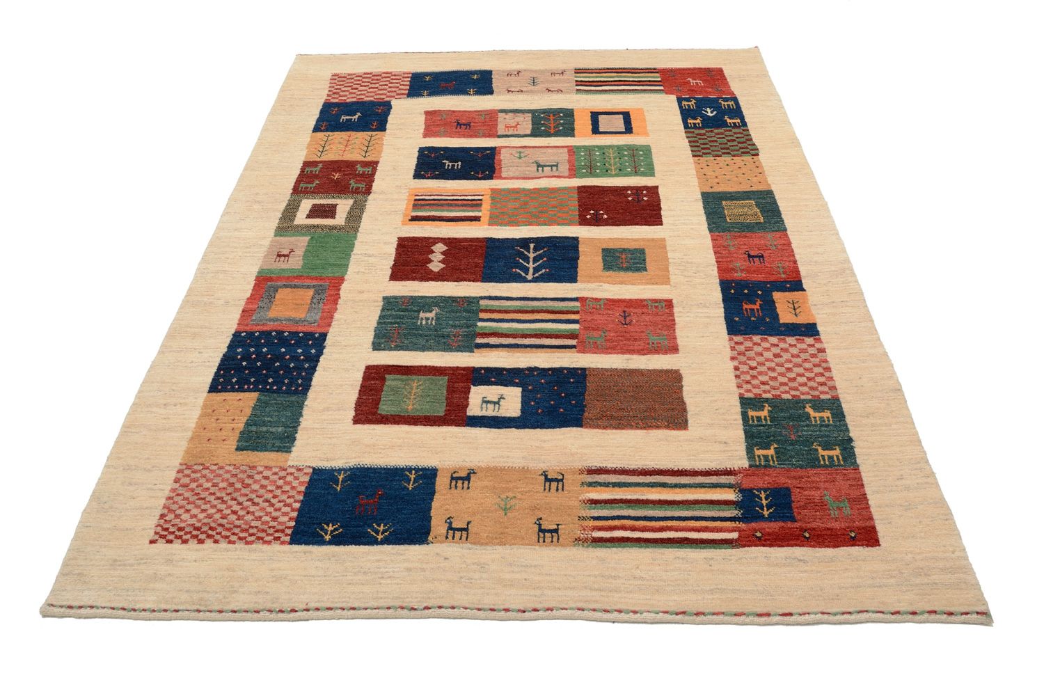 Gabbeh Koberec - Loribaft Perský - 226 x 154 cm - vícebarevné