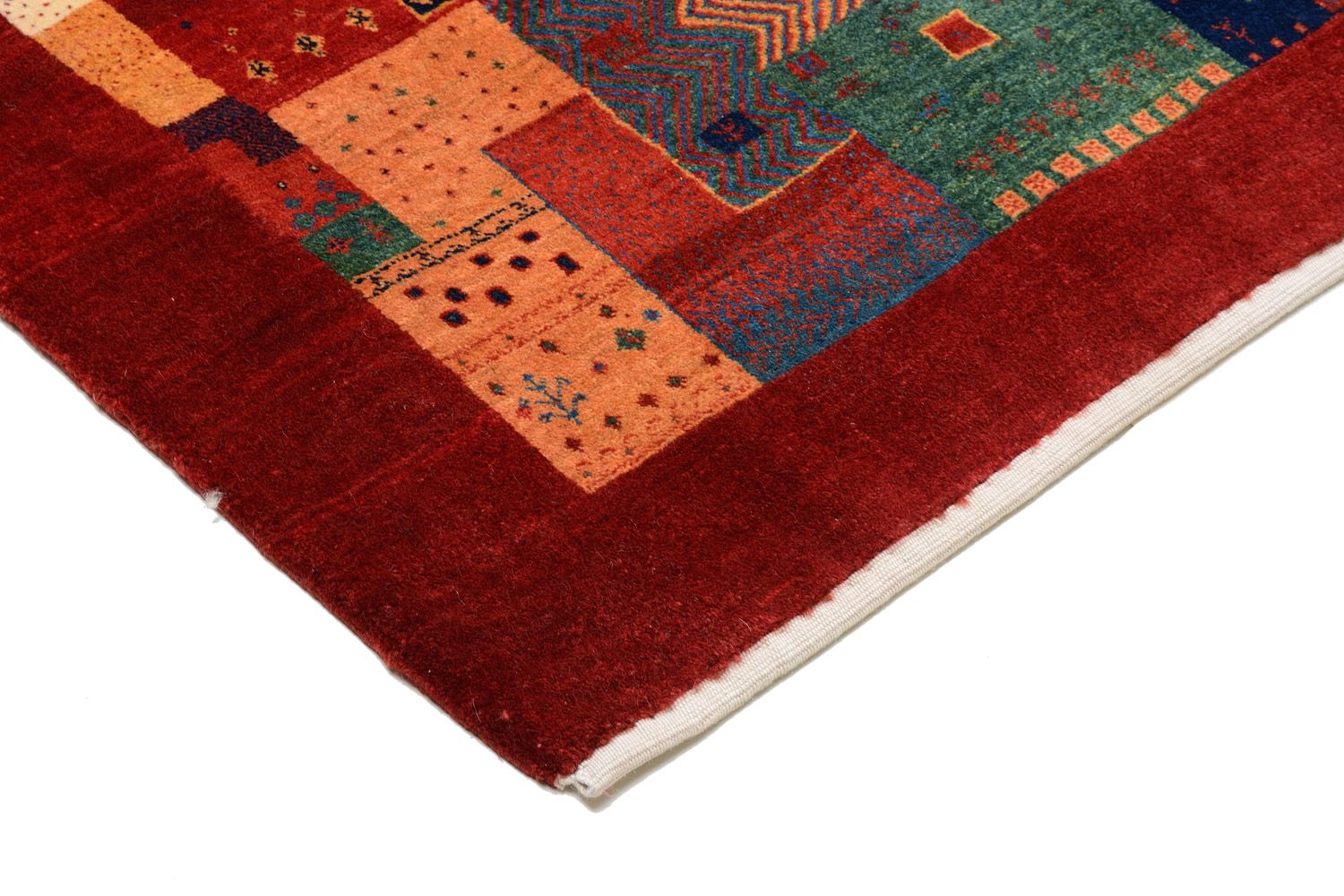 Gabbeh teppe - Loribaft persisk teppe - 201 x 154 cm - rød